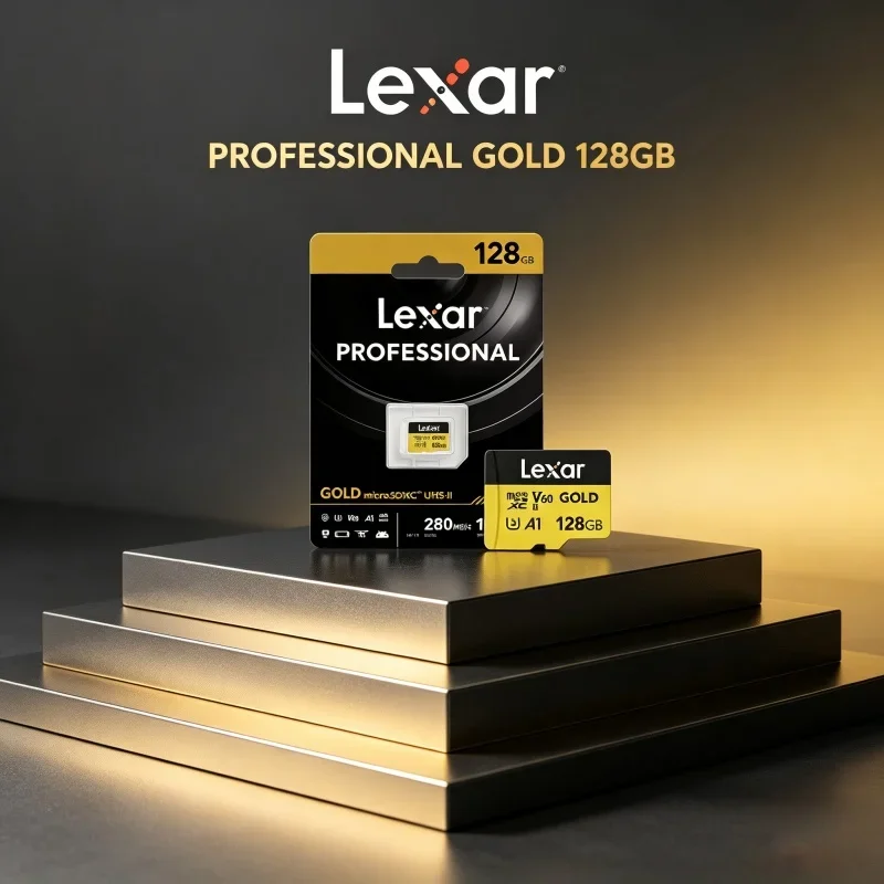 4K UHD Video Recording Lexar GOLD UHS-II Micro SD Card 128GB 256GB 280MBs Read 180MBs Write V60 U3 A1 C10 TF Memory Card