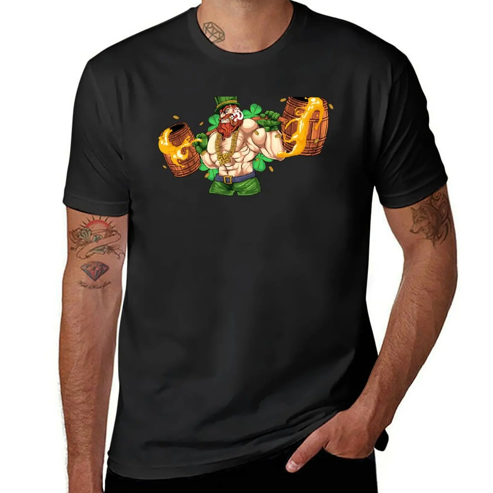 

Weight Lifting Leprechaun Bodybuilder Buff T-Shirt quick drying plus sizes korean fashion Short sleeve tee mens white t shirts