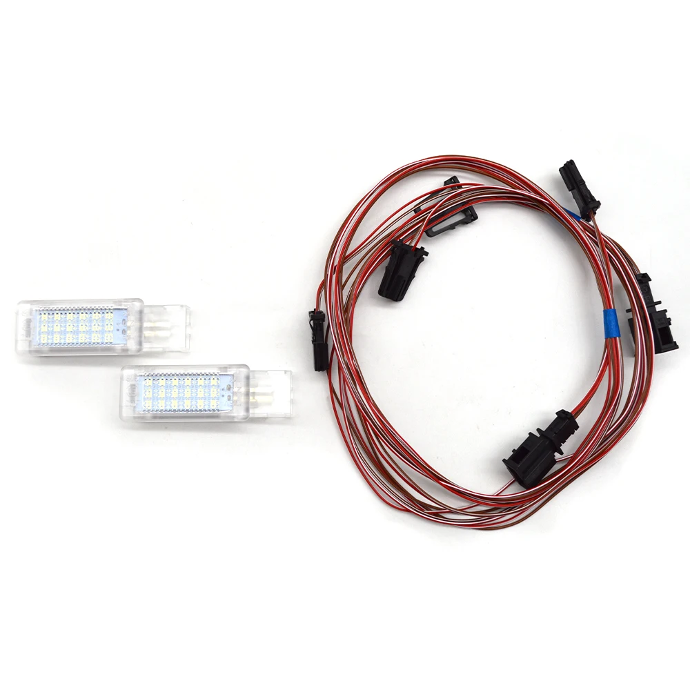 Red Blue White LED Footwell Lamp with Wiring Harness and Bracket For VW PASSAT B8 CC Golf 7 MK7 7.5 Jetta Tiguan MK2