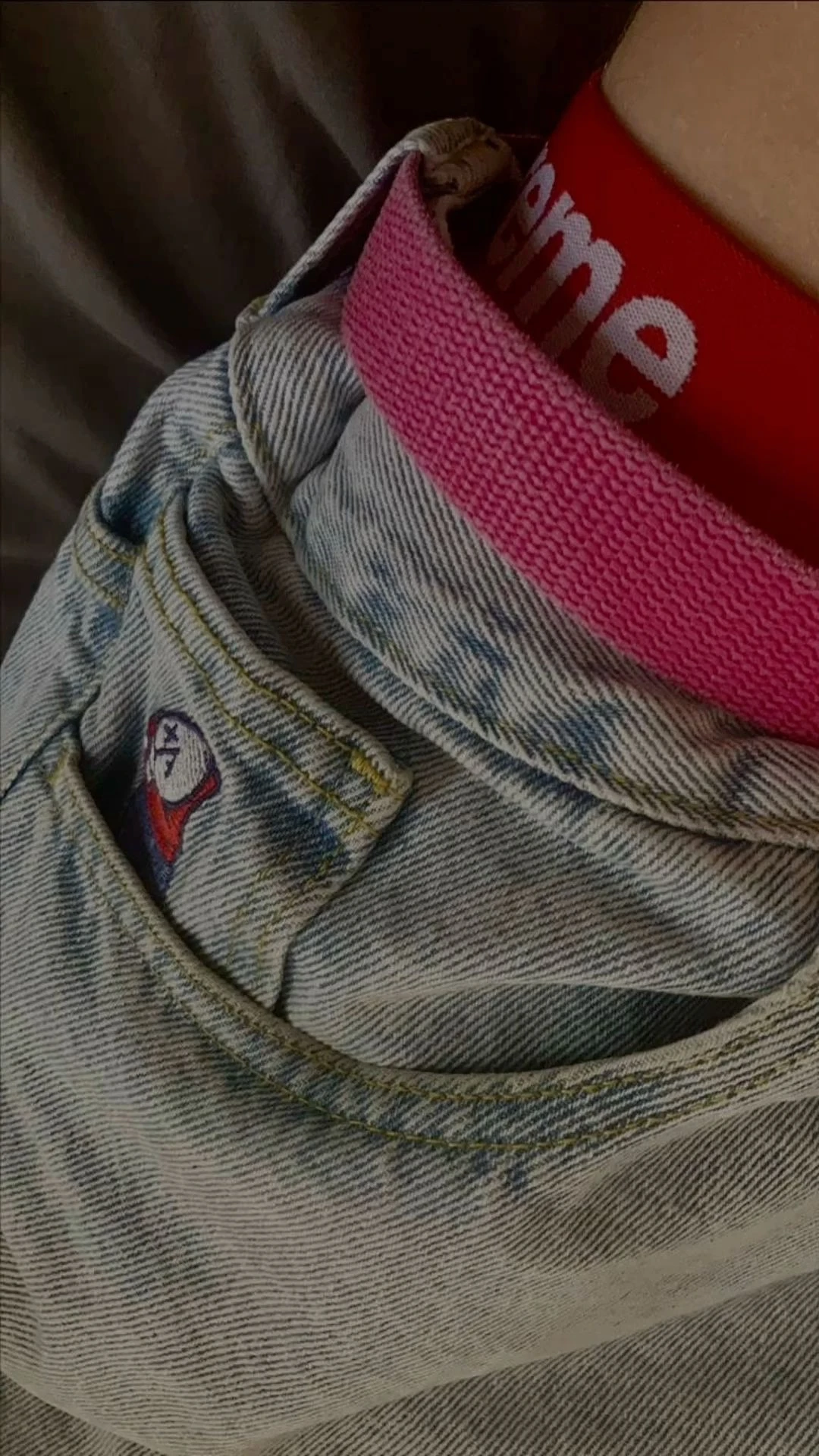 

Hip-hop cartoon embroidery big boy jeans men women Y2K retro blue loose gothic wide leg pants harajuku streetwear men clothing