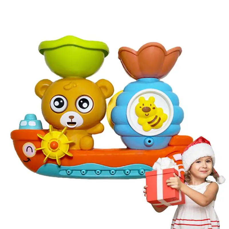 

Bathtub Toys Bear Boat Water Toys Yacht Pool Toy Boat Sailing Boat Floating Toy Boats For Bathtub Bath Toy For Babies Toddler