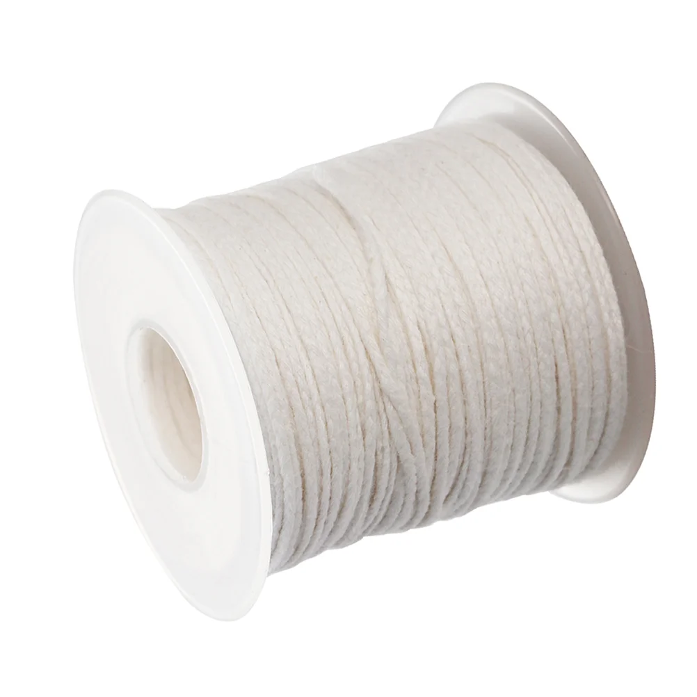 2 Rolls Wick Braided Wick Spool for Making DIY - 61 Meter Total (White) braided wicks