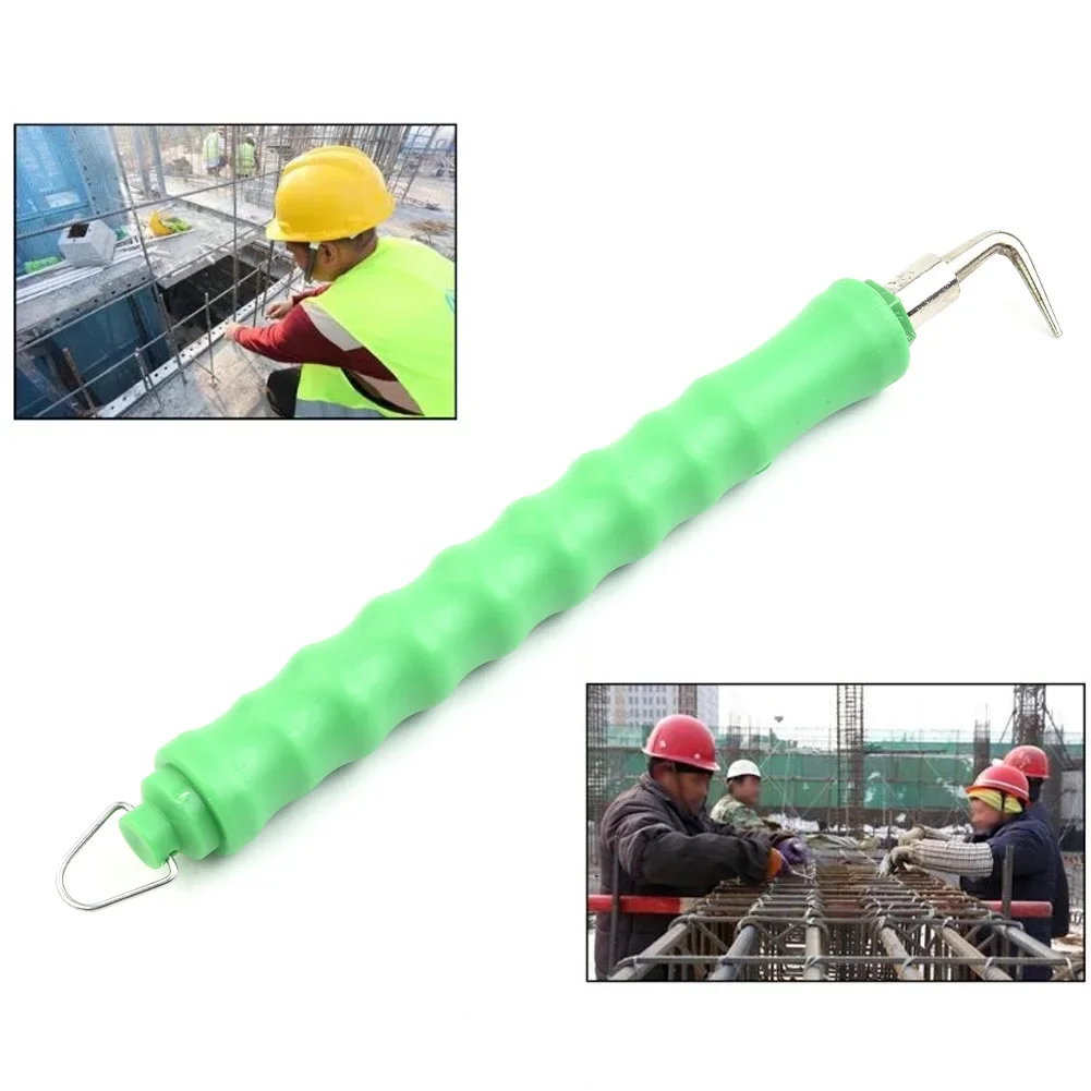 Save Time and Effort, Green Steel Bar Tying Hook Winding Tool, Perfect for Binding Rebars at Construction Sites