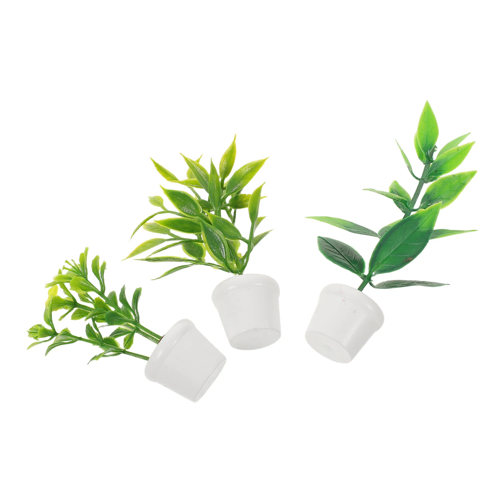 

Набор из 3 миниатюрных садовых растений: реалистичные искусственные зеленые растения в горшках для декора кукольного домика - аксессуары для настольного микроландшафта и бонсай