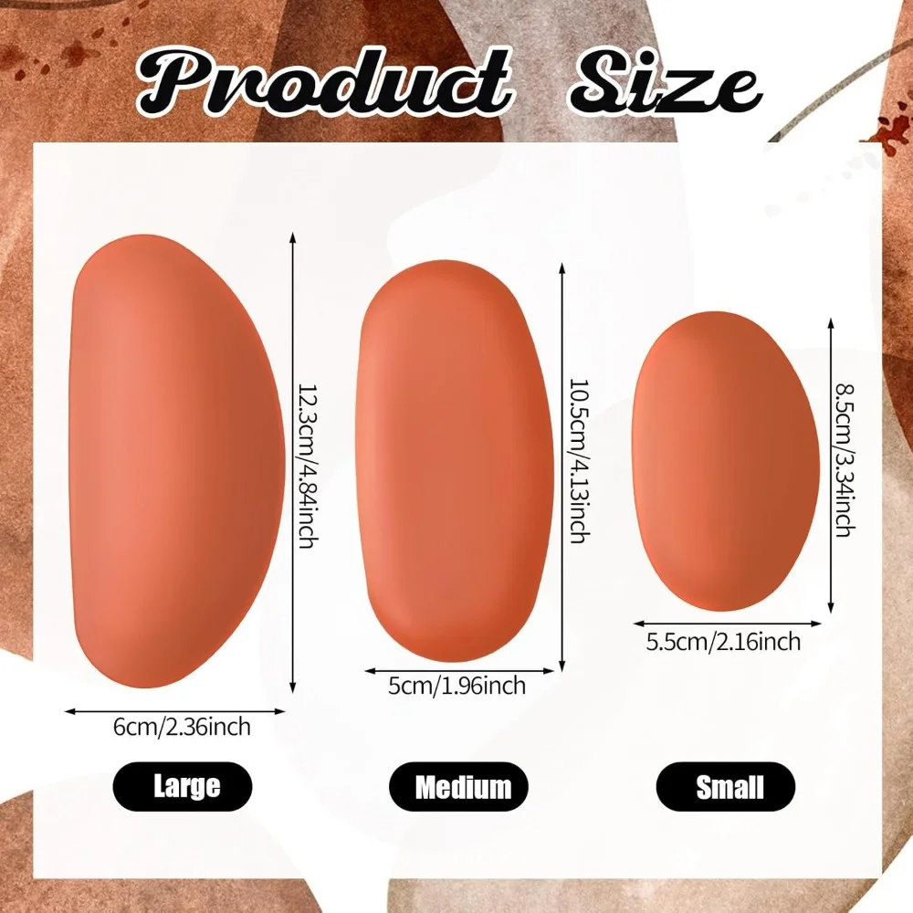 3 PCS Silicone Pottery Ribs, Clay Potter Tools Rubber Rib Tool for Pottery, Soft Clay Rib for DIY Crafting Modeling