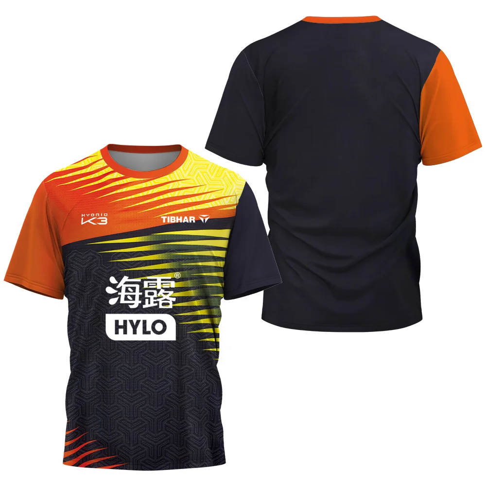 2025 Singapore Felix Lebrun League Clothing Men's Table Tennis T-Shirt Quick Drying Breathable Short Sleeve Men's Tennis T-Shirt image 3