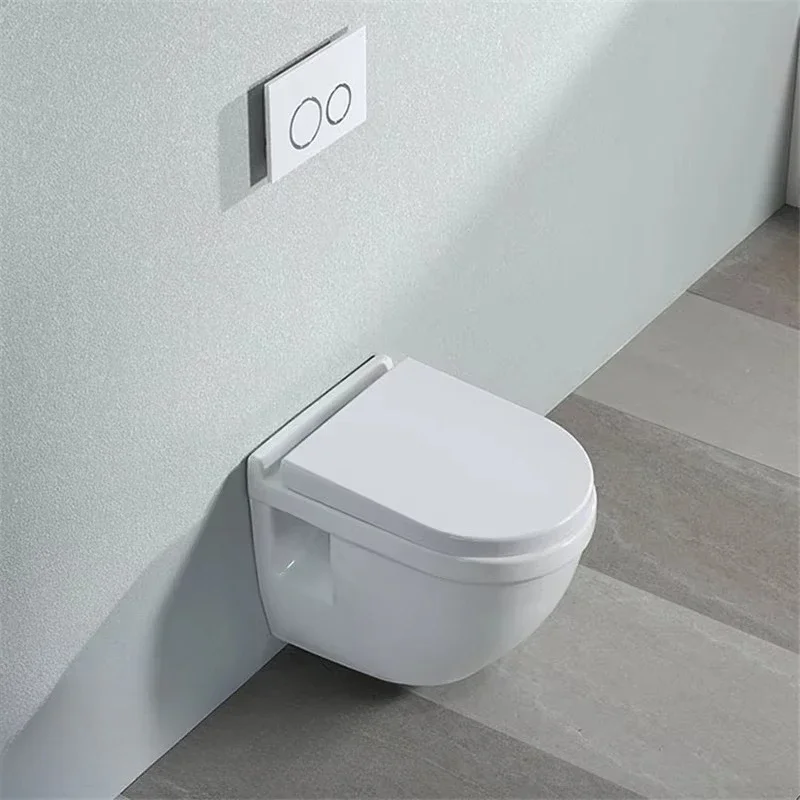 

Wc Round Toilet Ceramic One Piece Wall Mount Toilet With PP Cover