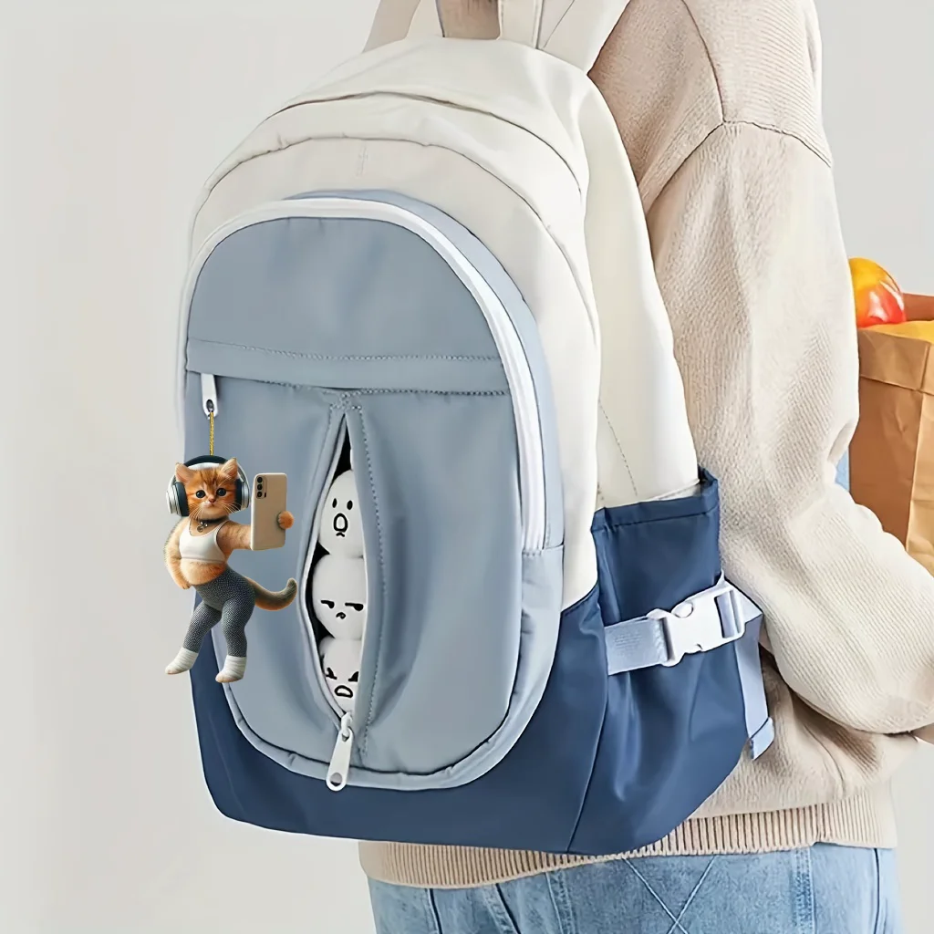 2D Cute Cat Pendant Dressed Cartoon Kitten Keychain Acrylic Hanging Ornament Decor for Car Backpack Home Festive Gift For Women
