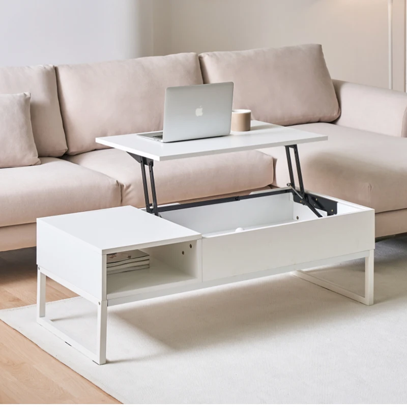 

Straight hair Hong Kong liftable coffee table Solid wood coffee table Living room Household small apartment Modern simple light