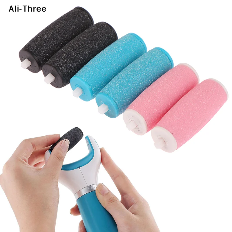 2Pcs Replacement Roller Heads For Pro Pedicure Foot Care Tool Foot Electronic Foot File Rollers Skin Remover