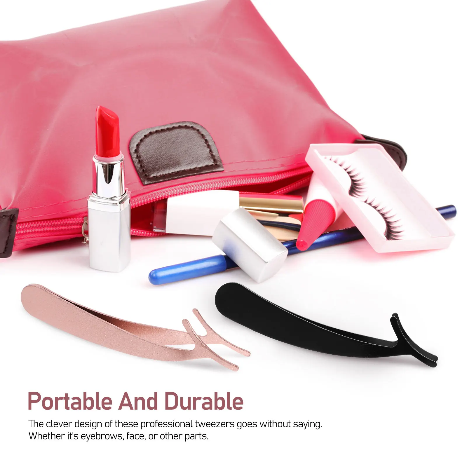 

4Pcs False Eyelash Applicator Tweezers Stainless Steel Lash Extension Clips Tools for Applying Adjusting Removing Fake Eyelashes