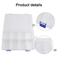 Boîte de Rangement d'Outils Réglable à 8 Compartiments en Plastique, Étui Porte-Vis, Matériel de Pilule, 20x13.5x4.5cm 3