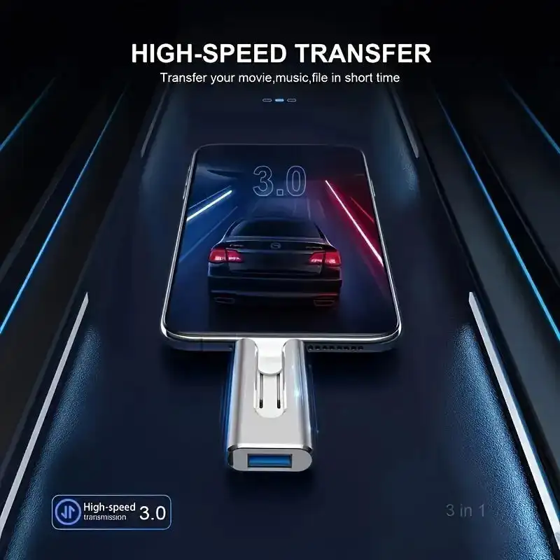 

Флеш-накопитель 3 в 1, портативный высокоскоростной USB 3.0 для хранения памяти USB-приемник для Externe Geheugenopslag