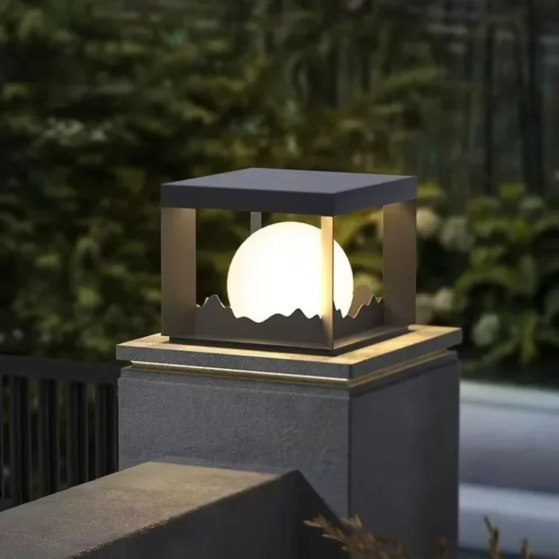 Cross-border column headlamp outdoor waterproof garden villa wall door post lamp wall floor lamp