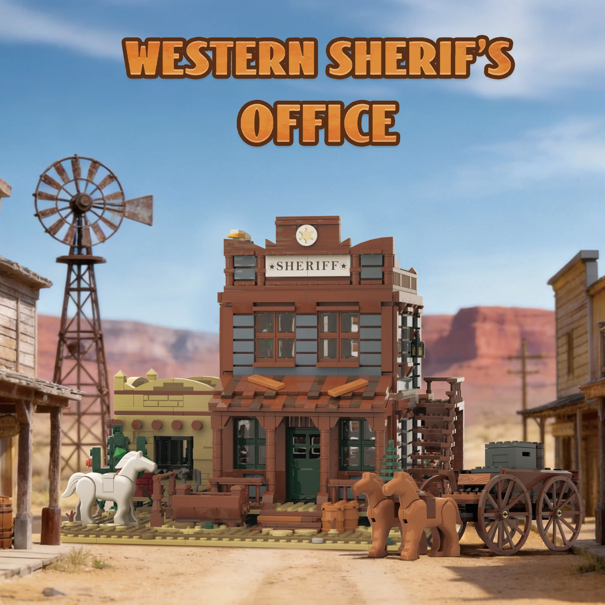 2328PCS Western Federal Police Department Building Block Office Detention Cell Architectural Bricks Puzzle DIY Toy Idea Gift