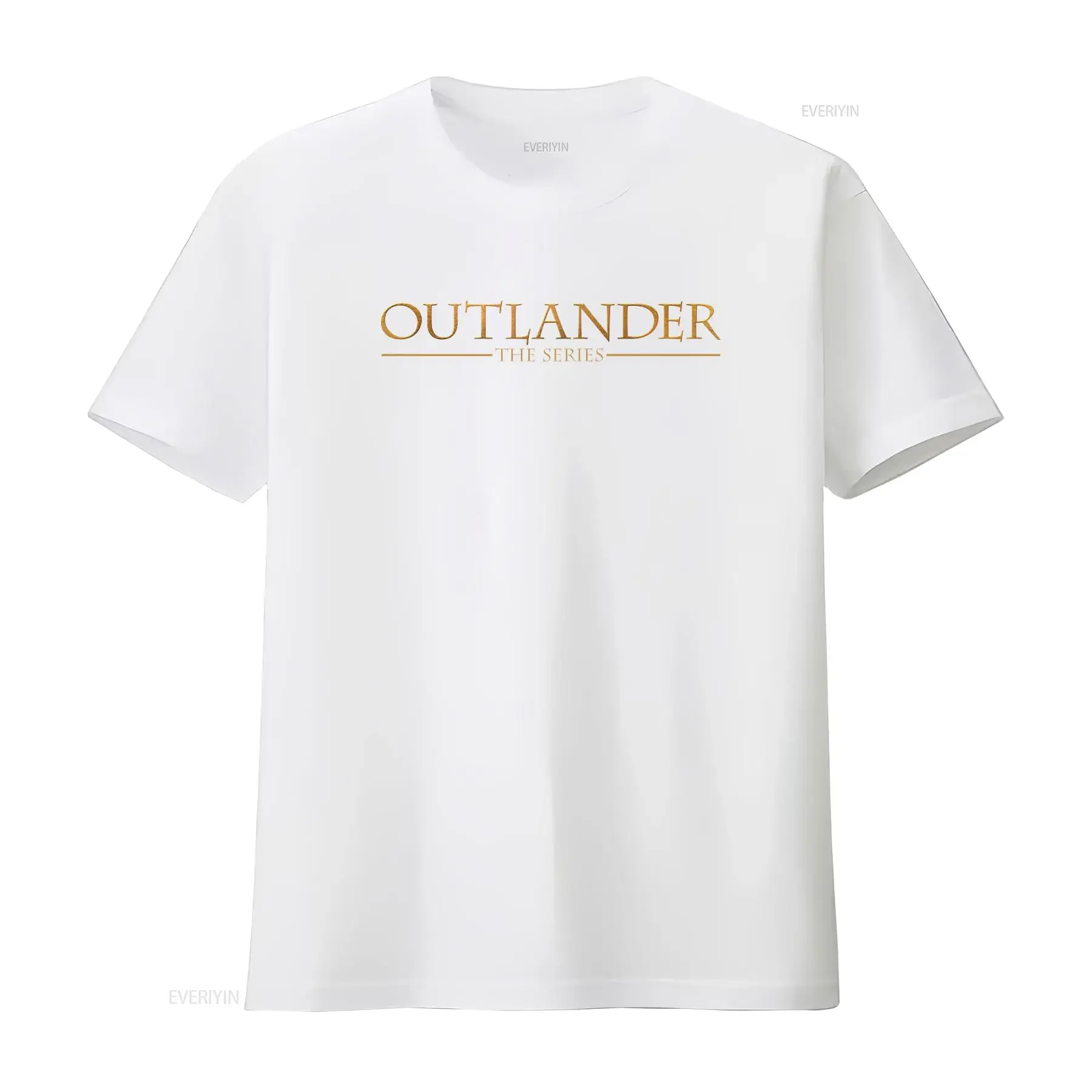 Outlander The Series Golden Text Logo T shirt Fashion Casual QQ7E vintage Washed fashion designer clothes Unisex Slightly view 3
