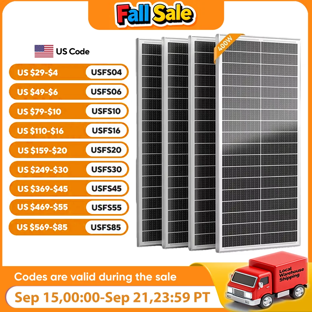 WERCHTAY 400W 12V 12BB Panel solar monocristalino Módulo solar de