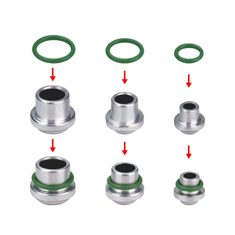 A/C #6 #8 #10 O-Ring to Flare Fitting Conversion Adapter Set Compressor Drier Condenser Converting Fitting