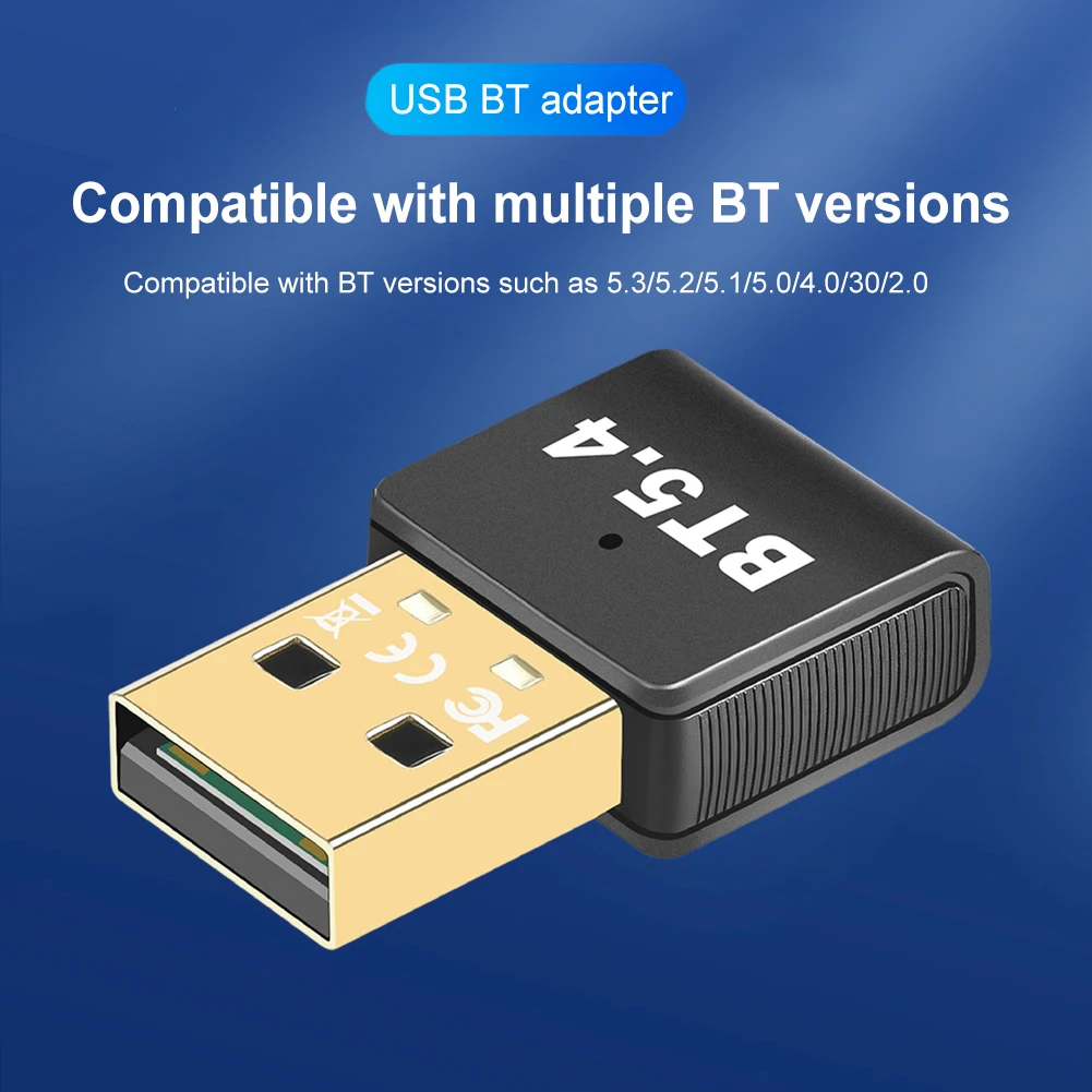 Transmissor Adaptador USB Bluetooth 5.4, Dongle Bluetooth Áudio, Adaptador USB sem fio para alto-falante do fone de ouvido do mouse do teclado
