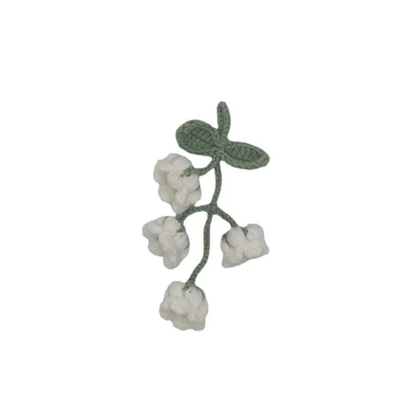 Sweet Wool Hand-woven Lily of The Valley Car Key Pendant Small Flower Bag Ornament Finished Cute Keychain