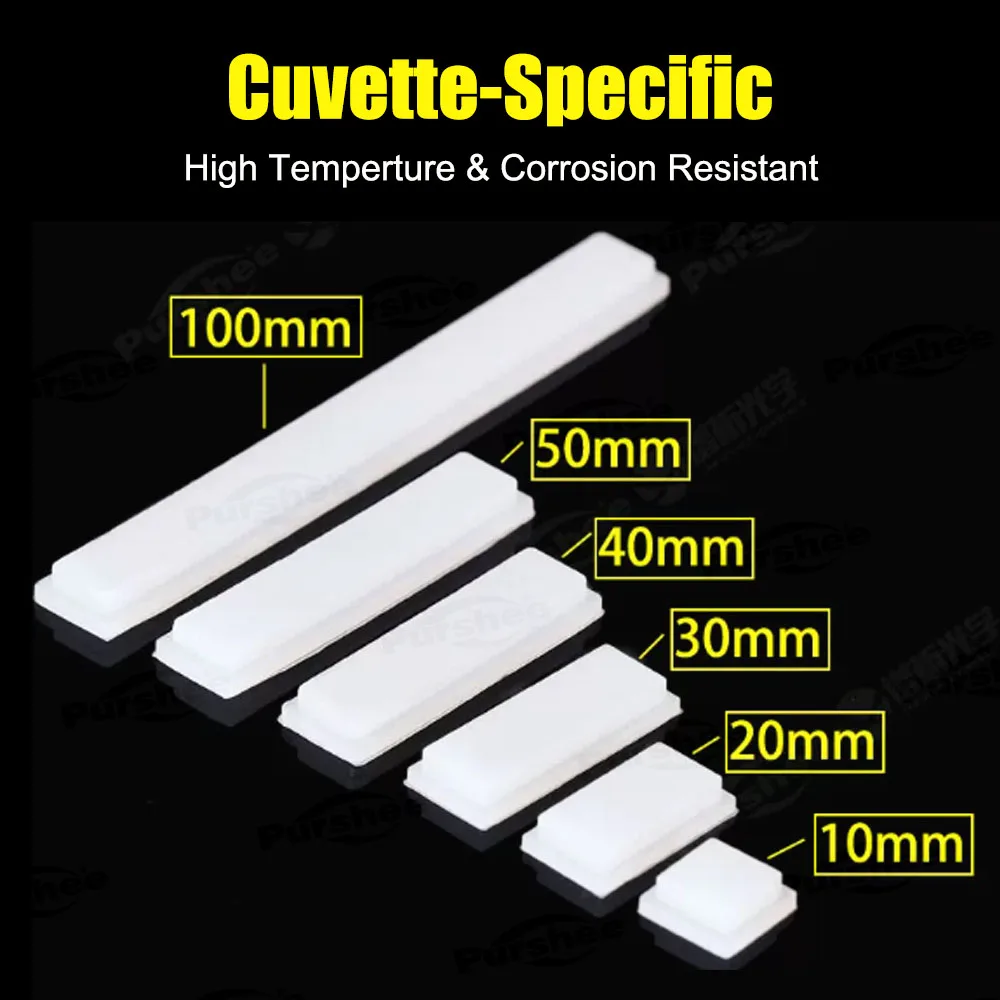 10pcs Silicone Cuvette Lids - 10/20/30/40/50/100mm Pathlength Cuvette Stoppers Lab Sealing Covers for Spectrophotometer Cells,