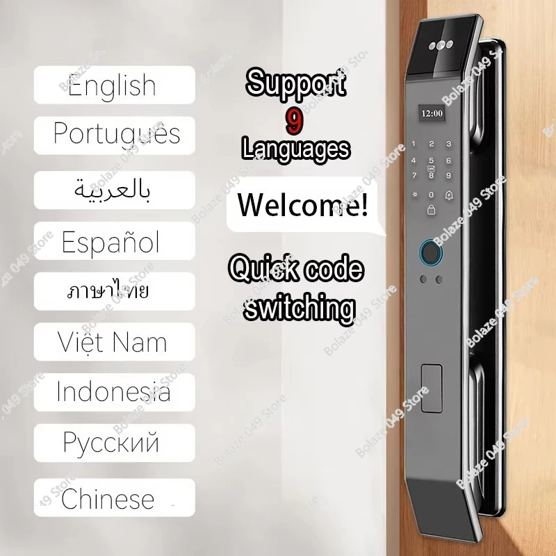 DF14XF 3D Face Recognition Smart Door Lock Tuya WiFi Remote Control Security Alarm Device Easy Installation