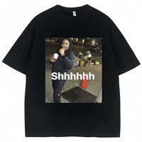 Lucki Shhhhh Funny Meme Print T-shirts Men's Women's Oversized Humor T Shirt 100% Cotton O-Neck Casual T Shirts Streetwear Gifts