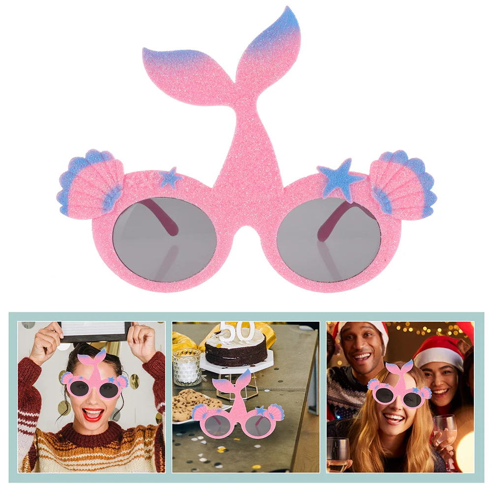 Gafas de sol de estilo hawaiano para fiesta temática de sirena, 2 uds., para cumpleaños, Luau, Festival en la playa, novedad divertida, fotomatón