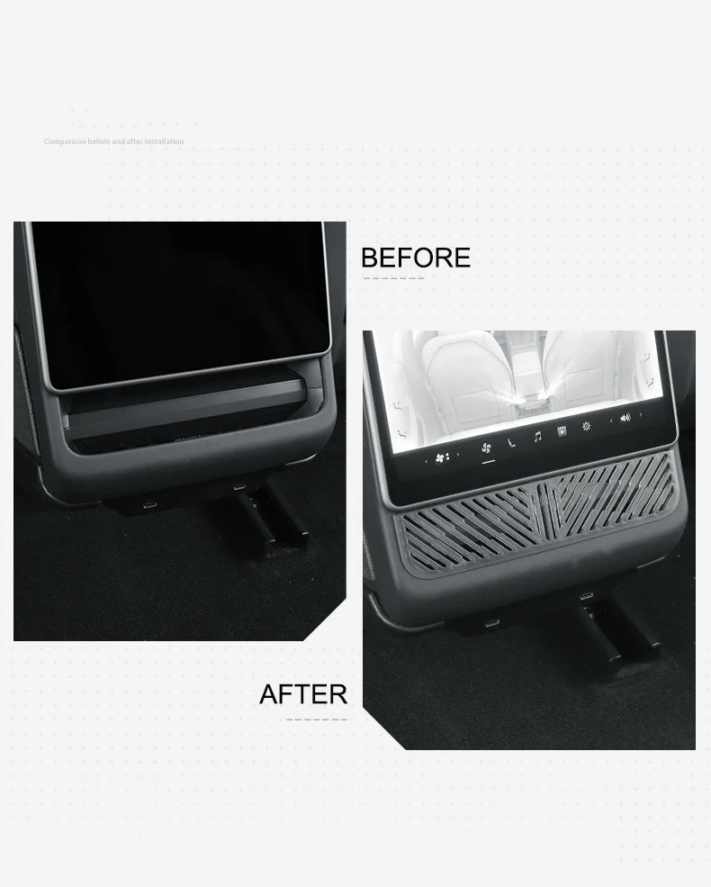 For Tesla Model Y Juniper Rear Air Vent Cover Model 3 Highland Armrest Box Back Conditioner Outlet Filter Grille Protector Cover