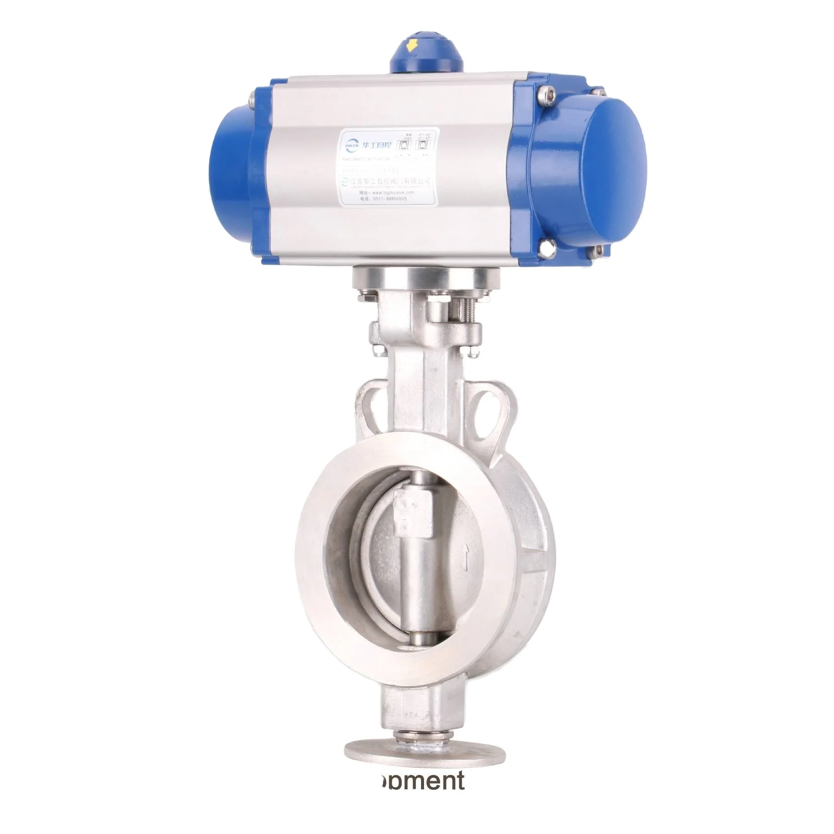 Pneumatic Butterfly Valve DN25 1 Inch Food Grade SS 304 (CF8/CF8M) Sanitary Gas Wafer/Flanged D672F HGZK PN16