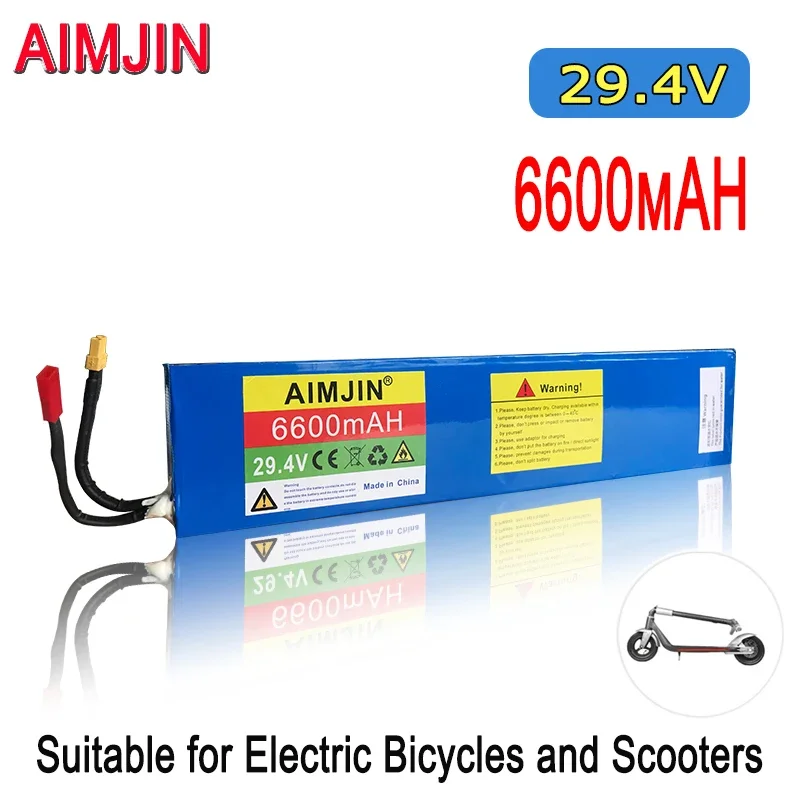 

29.4V 6600mAH Rechargeable Lithium-ion Battery 7S2P 18650 Pack,Suitable for Electric Bicycles, Electric Scooters