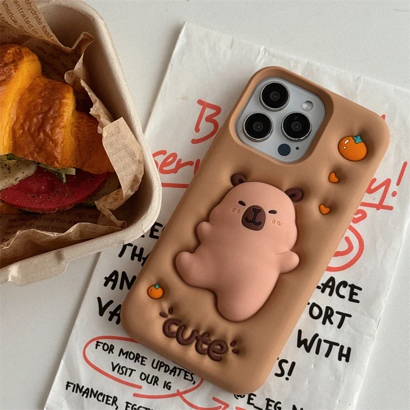귀여운 카피바라 실리콘 전화 케이스 이미지