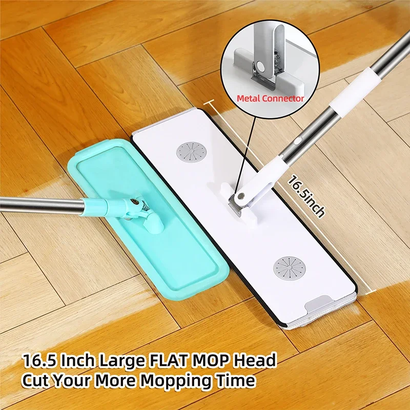 Joybos Mop with Bucket and Squeeze,Hand Free Flat Floor Mop and Bucket Multifunction Microfiber Mops Floor Cleaning with Bucket