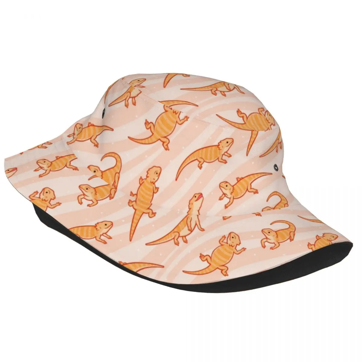 Bearded Dragons Bucket Hat for Unisex Travel Animal Field Hat Style Foldable for Outdoor Fisherman Cap Irish Country Hat