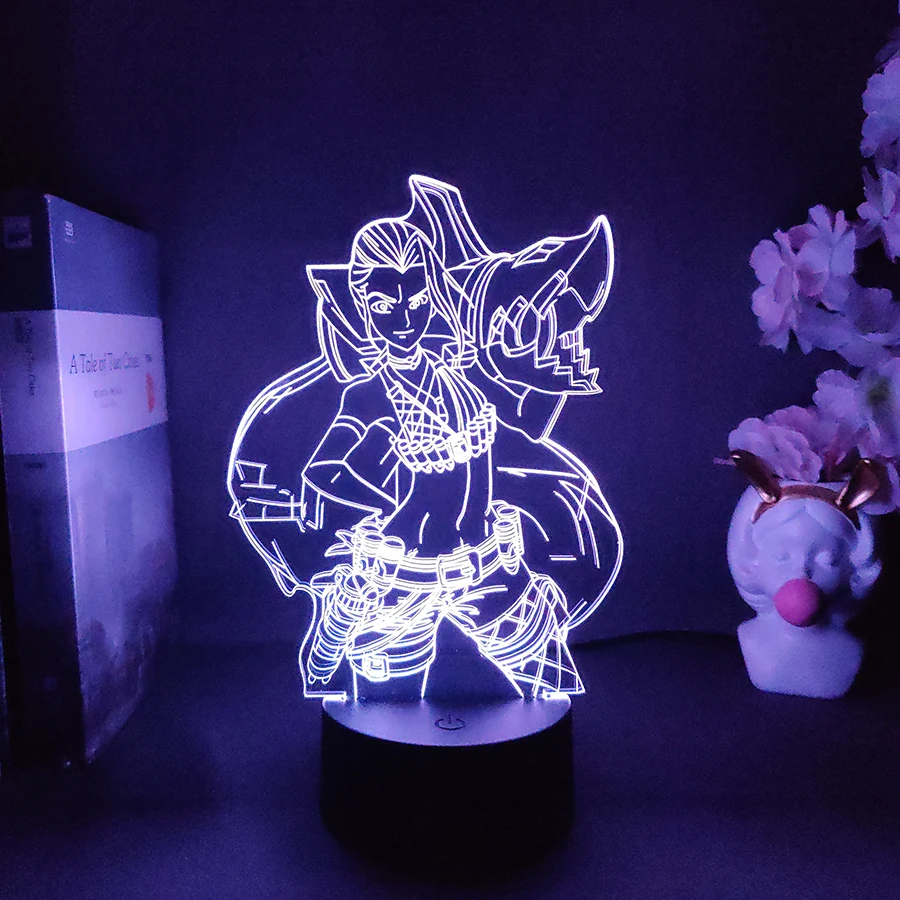 Arcane jinx Figure 3D Night Light for Gaming Room Decoration Christmas Gift LED Lamp Ambient Light Cool Love Setup Lamp