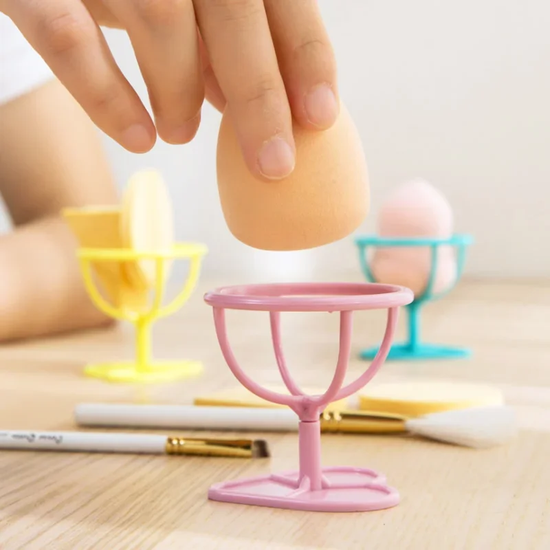 Fashion 4 Color Egg Puff Storage Rack Powder Puff Sponge Display Stand Drying Holder Rack Make Up Accessories