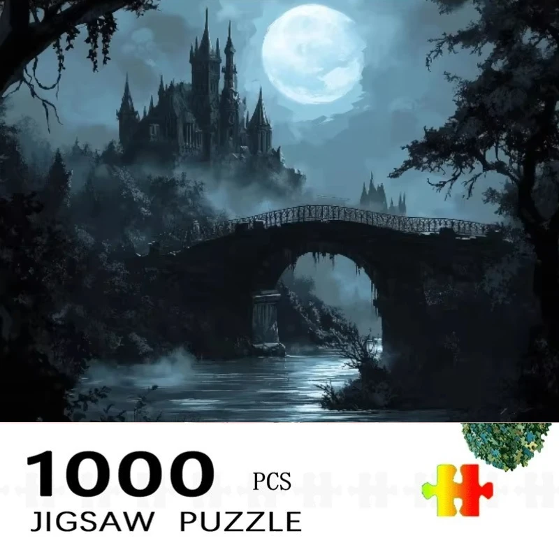 

Jigsaw Puzzle 1000 Pieces Vintage Dark Magic Castle Puzzle Home Decor for Adults Game Family Fun Puzzles Educational Toys