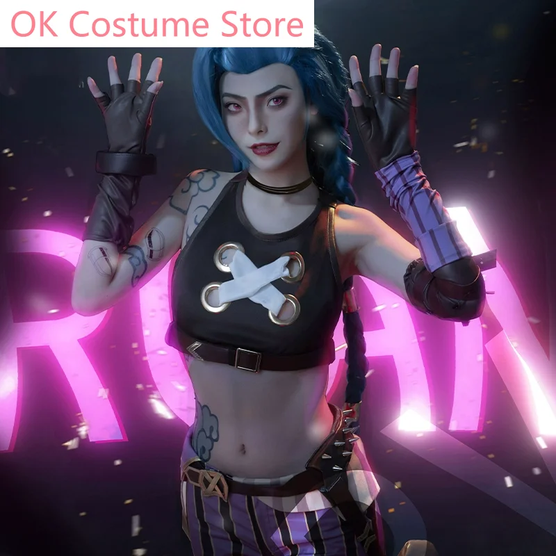 Lol  Jinx Runaway Lori Cosplay Costume Cos Game Anime Party Uniform Hallowen Play Role Clothes Clothing New Full