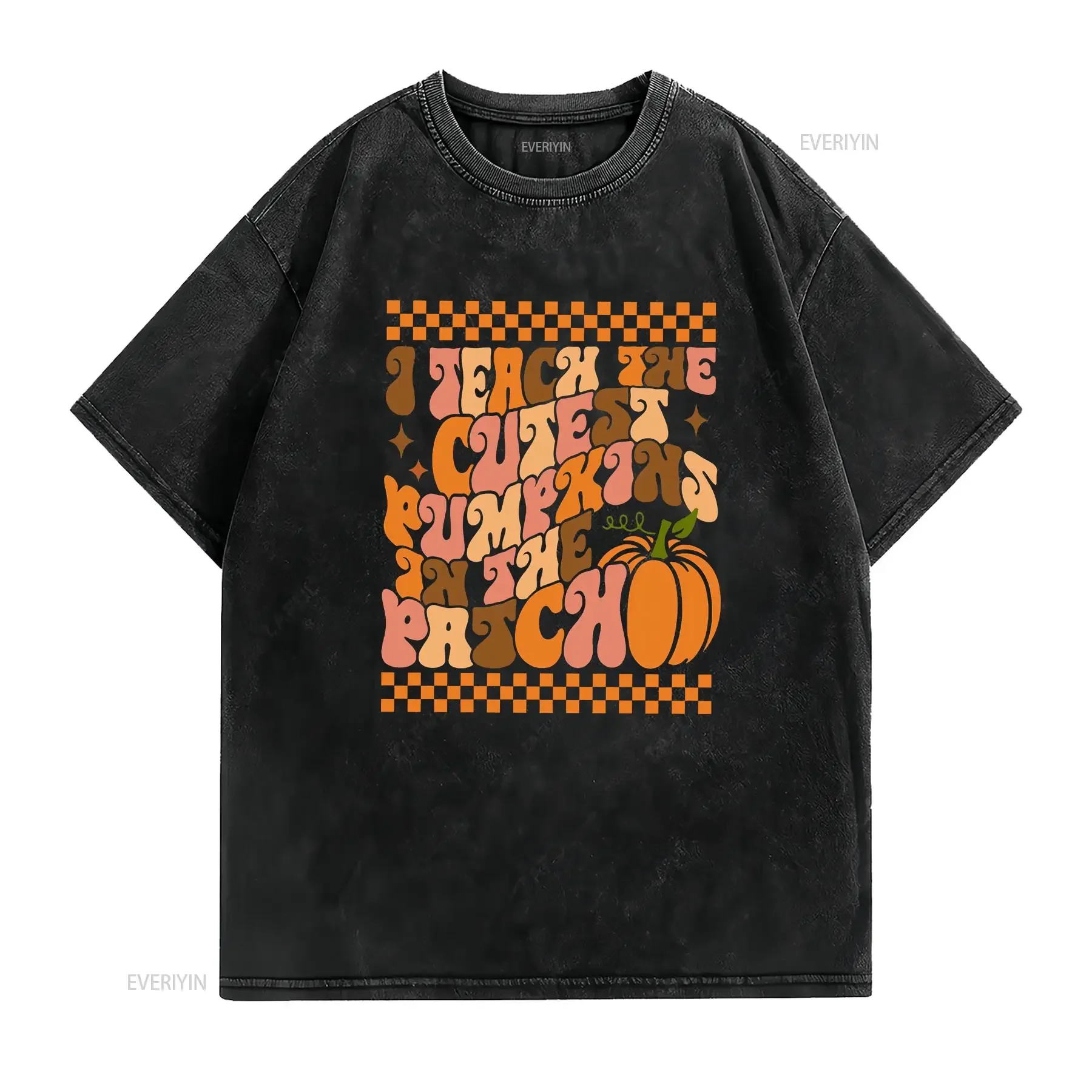 Floral Pumpkin Teacher T Shirt Boho Fall Retro Halloween I Teach The Cutest Pumpkins s vintage Washed designer clothes