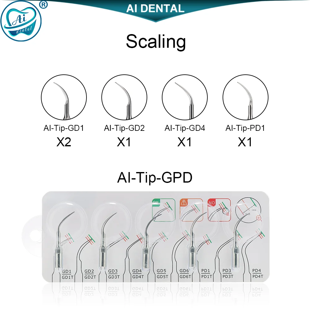 Końcówki stomatologiczny skaler ultradźwiękowy serii ai-tip skalowanie przyzębia endodontyka końcówki skalujące pasują do końcówek skalera typu E G P