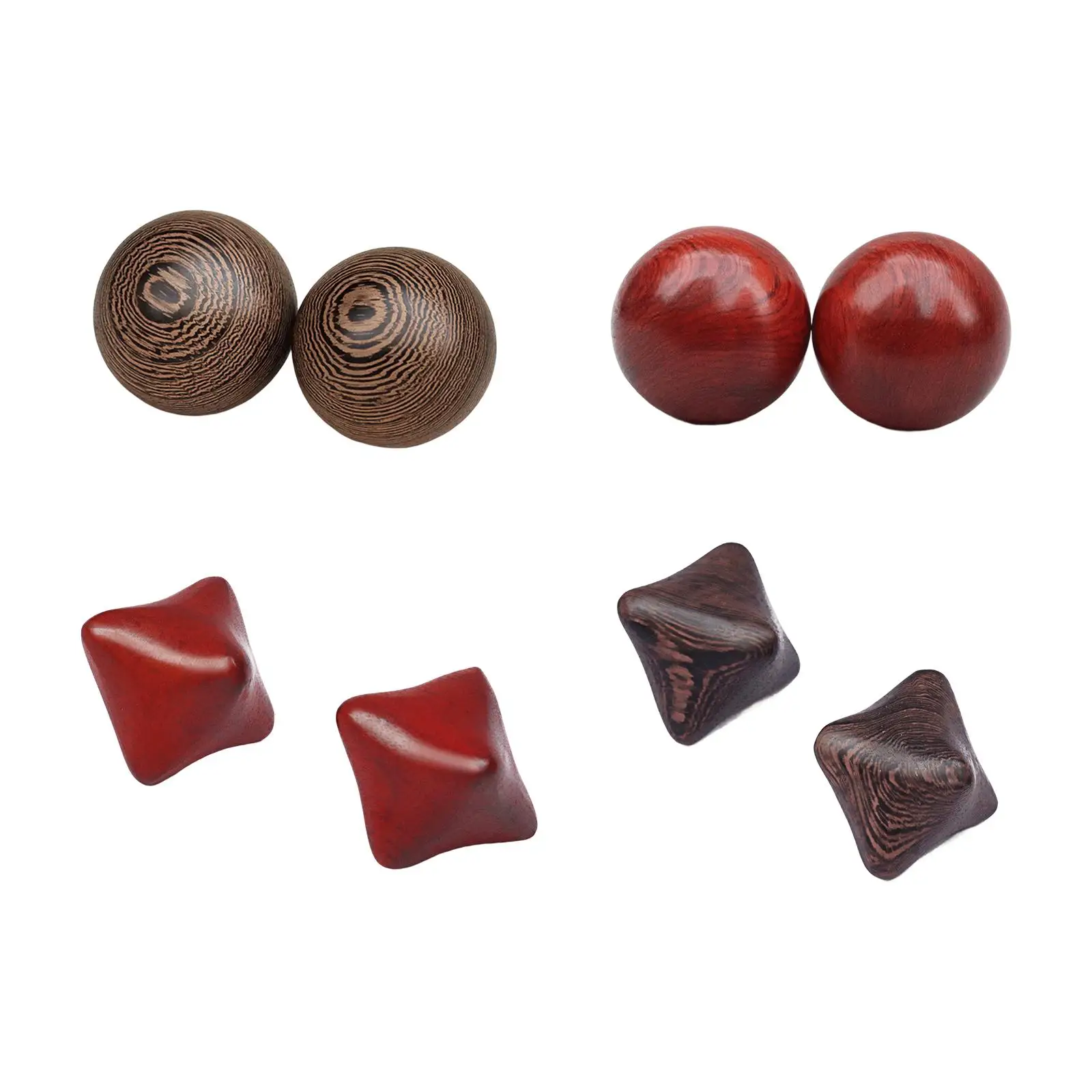 

2Pcs Hand Massage Balls Smooth Portable Hand Wrist Strengthening Relaxation Durable Wood Gift Finger Dexterity Massager for Kids