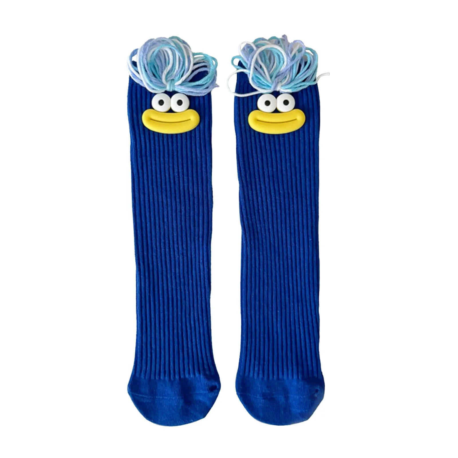 1pc Girl'S Mid Length Socks With Colorful Big Mouth Braids, Funny Long Socks, Cute Mid Length Socks Funny Socks 여성양말 Gift image 6