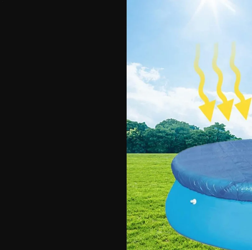 Cubiertas solares redondas para piscinas encima del suelo, Protector de cubierta antipolvo para piscinas con cordón para piscinas inflables redondas