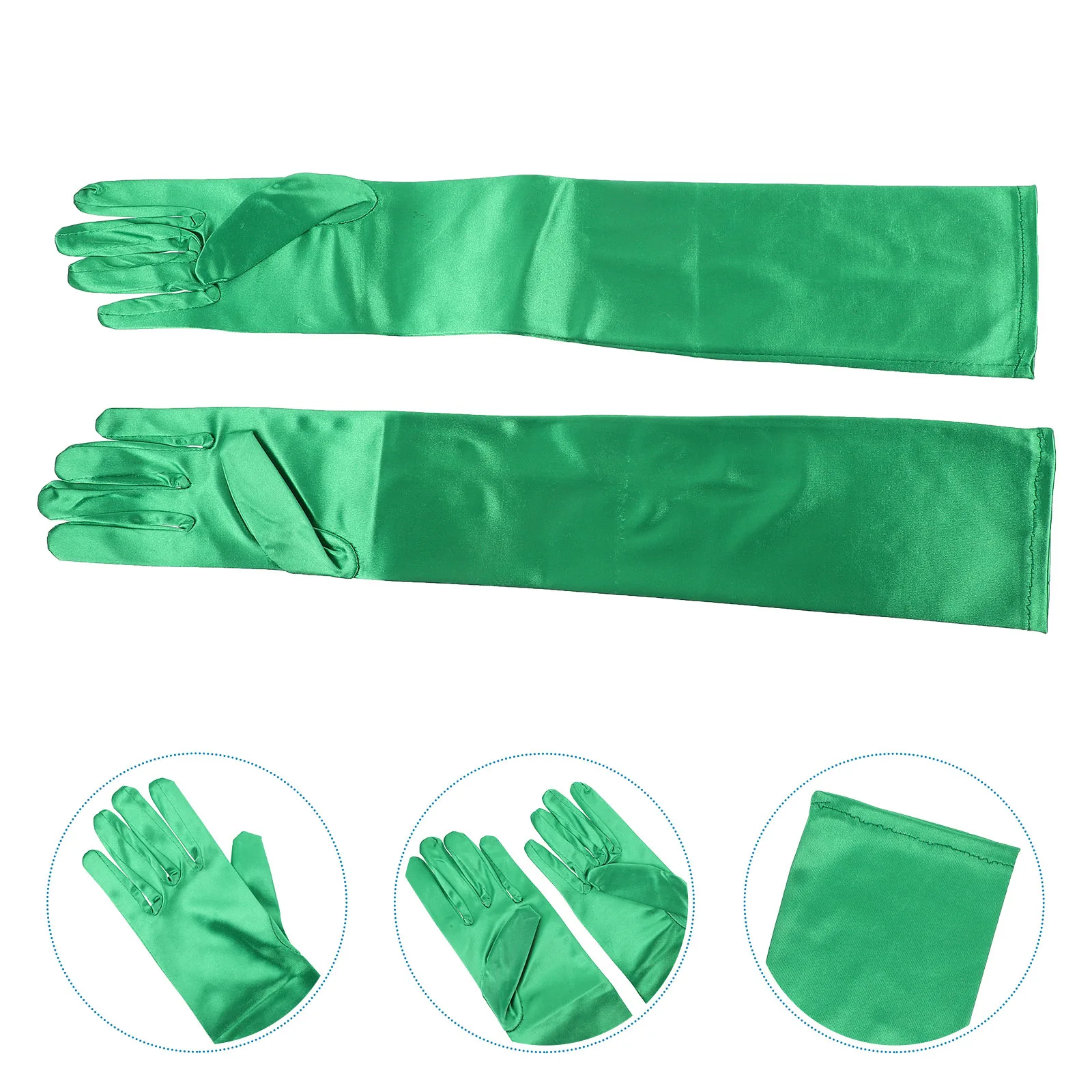 1Pair St Patrick's Day Long Gloves Premium Polyester Comfortable Durable Costume Props Party Accessories Festival Gloves