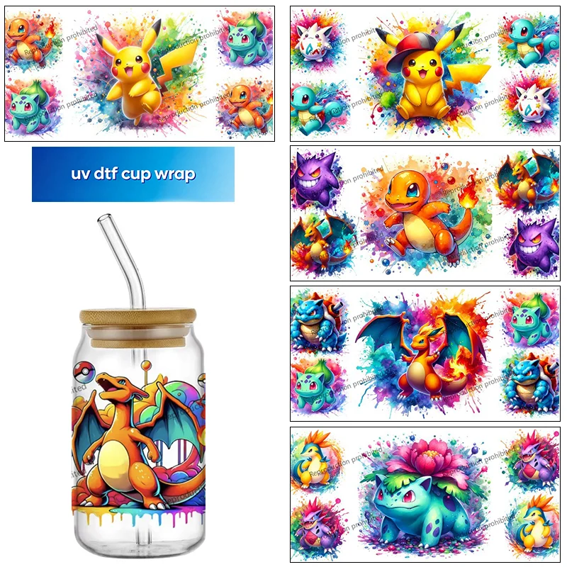 Image of Niedlicher Cartoon-Elf 16oz UV DTF Becherummantelung Cartoon Libbey Glasbecher Transferaufkleber Wasserdicht Permanent Klebend