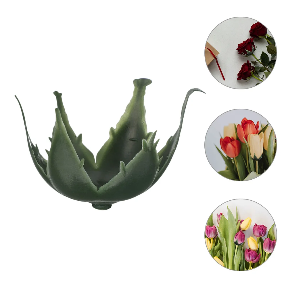 30 Pcs Simulated Flower Accessories Artificial Flowers Sepals Receptacles Plastic