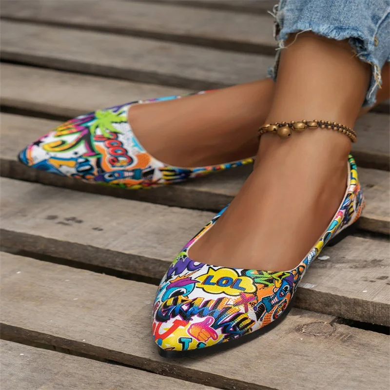 Pointed Toe Casual Ballet Flats 2024 High Quality Autumn Women\'s Shoes Mixed Colors Slip-On Concise Flats Zapatos Planos