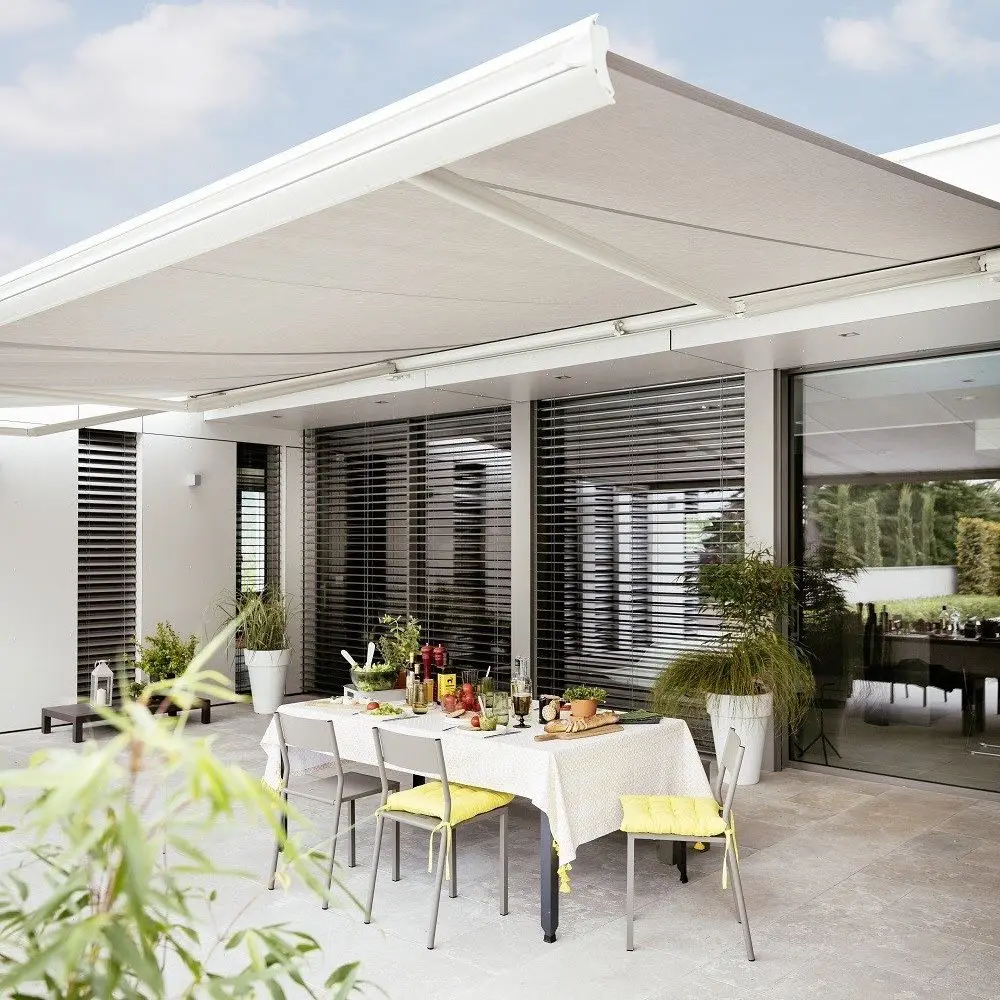 Modern Automatic High-strength Rainproof Awning with Aluminum Frame Stable Structure Awning Customized Size Color for Outdoor