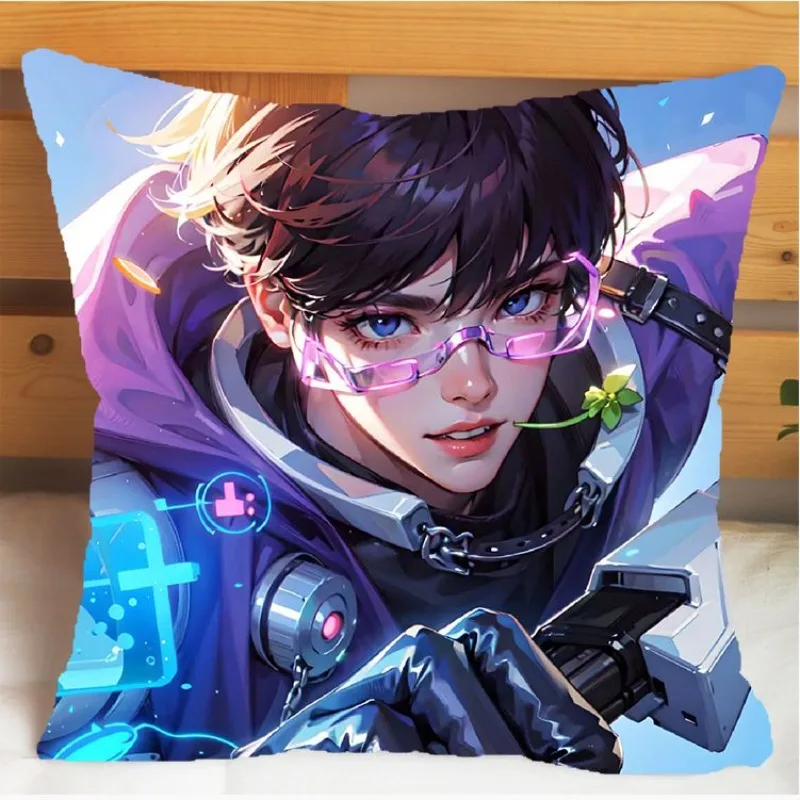 Arena of Valor Honor of Kings Li Bai Pillow and Pillowcase Cushion Cover Case Double Sided Print Plush Throw Pillows 40x40cm