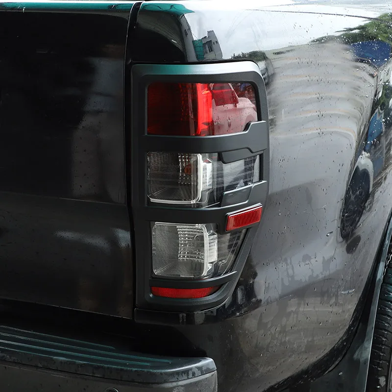 

﻿Car Matte Black Taillight Cover For Ford Ranger Raptor T6 T7 PX MK1 MK2 Wildtrak T8 2012-2021 Rear Lamp Decorative Frame Cover